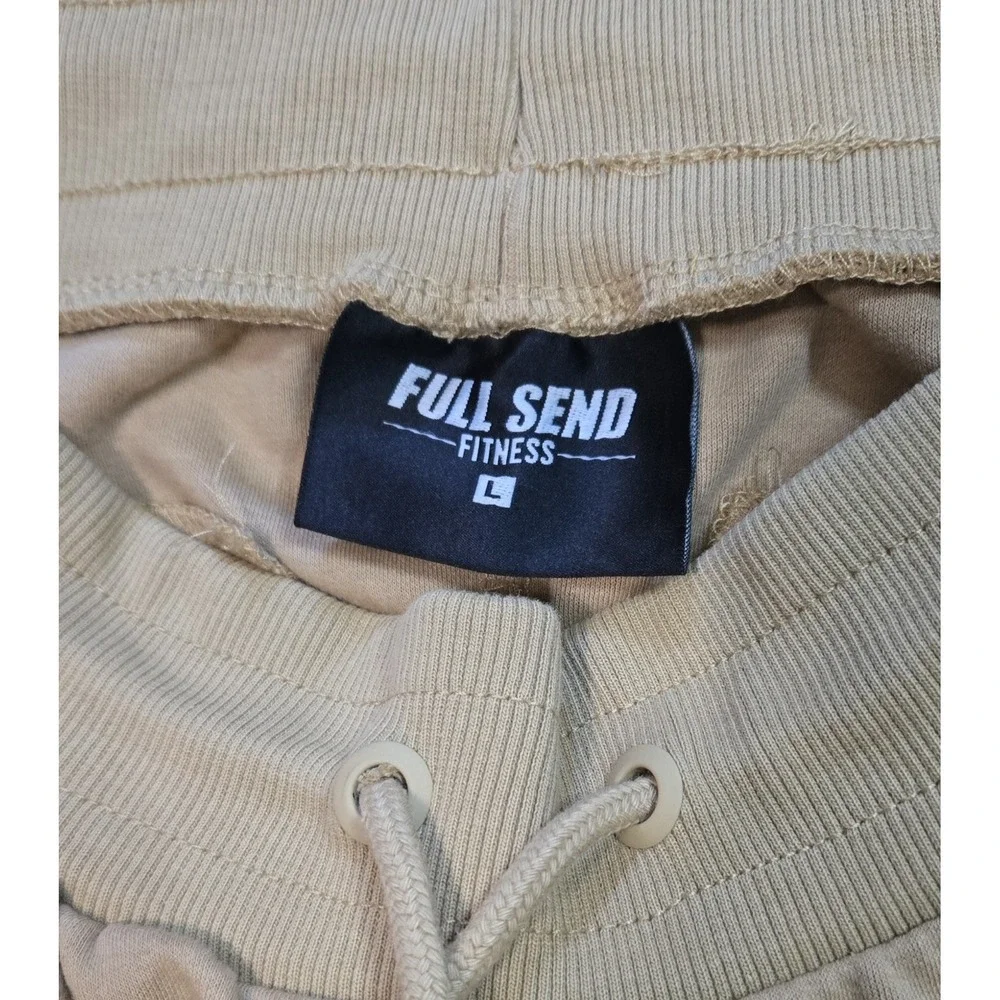 Nelk Boys Full Send Tan Super Soft Sweatpants Joggers Men's Size Large - Picture 7 of 13